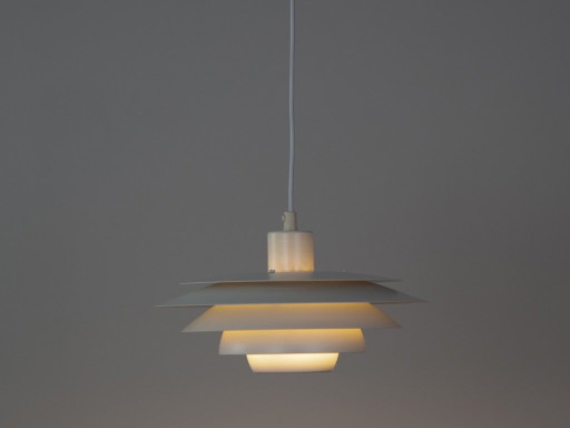 Lampada a sospensione vintage danese Verona di Kurt Wiborg, Jeka, anni '80 – hanglampen, Aluminium (photo 2 of 8)