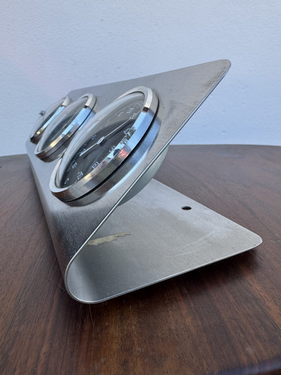 Brushed Aluminum Weather Station, 1970s – Decorative Objects, Aluminium (photo 4 of 10)
