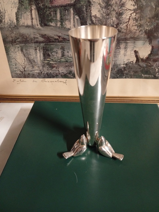 Image 1 of Christofle vase with three birds
