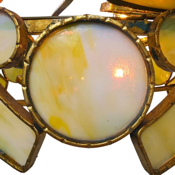 Lombard rare Italian sculptural chandelier mid-century 60s Murano wrought iron – Longobard, Murano Glass (photo 4 of 12)