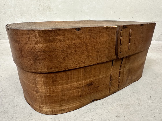 Image 1 of Boîte en bois ancienne - boîte à fromage