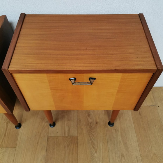 Image 1 of Vintage Mid - Century Nightstands, Side Cabinets, Side Tables Set Price