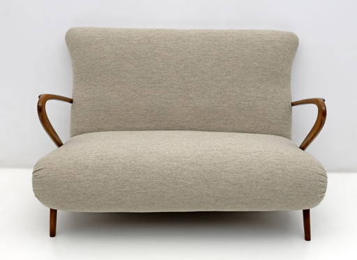 Mid-Century Modern Italian Bouclè Settee, 1950s