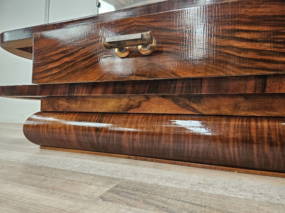 Art Déco kaptafel van notenhout met spiegel, Italiaans design, jaren 1940 – Consoles, Wood (photo 13 of 17)