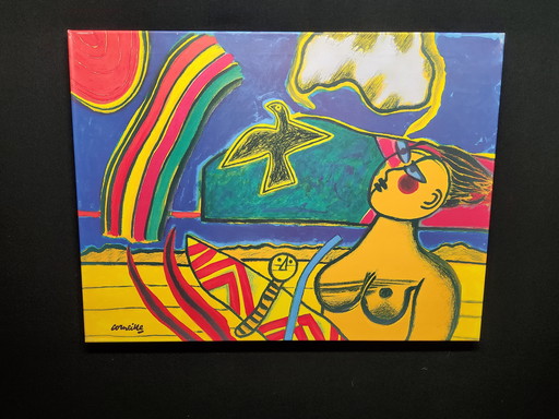 Sérigraphie Corneille sur toile 80x60cm