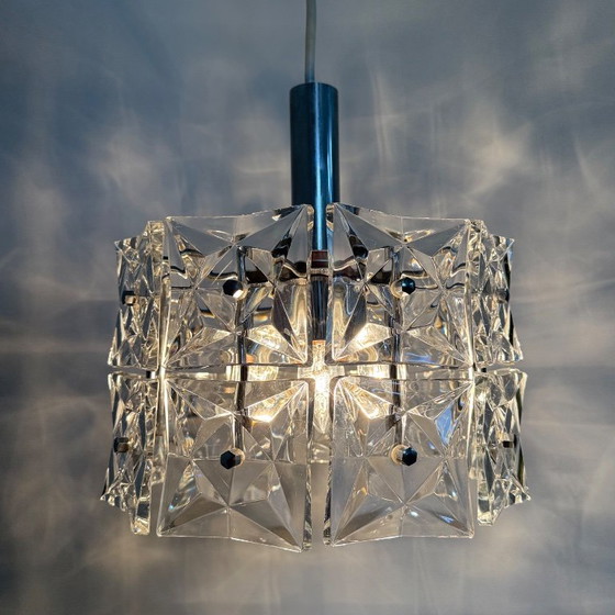 Lampada a sospensione in plexiglass, cromo, Kinkeldey, Lampade a sospensione, Trasparente, Space Age (foto 8 di 11)