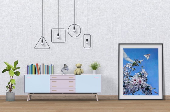 Original Oil Painting Modern Art Symbolism Sky Spring For Life – Paintings & Drawings, Canvas (photo 3 of 5)