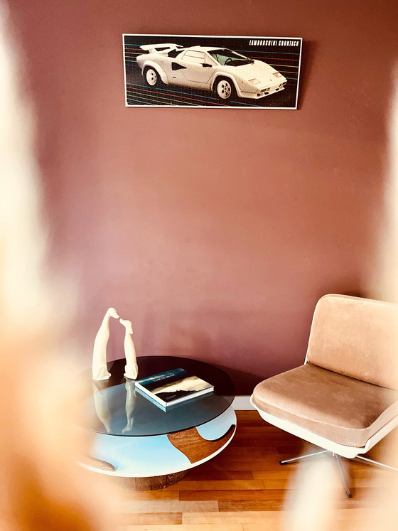 Image 1 of Puzzle vintage della Lamborghini Countach degli anni '80 in cornice