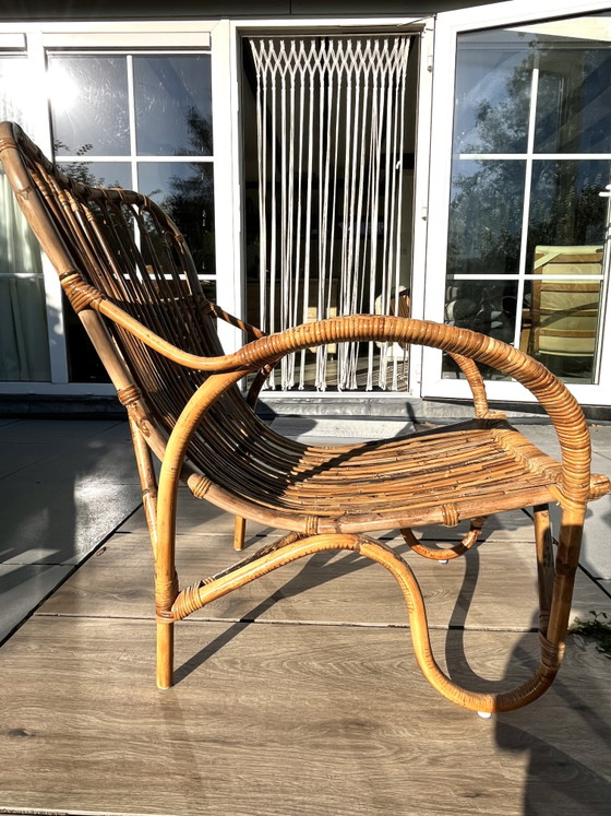 Fauteuil vintage en rotin – Rattan (photo 2 of 9)