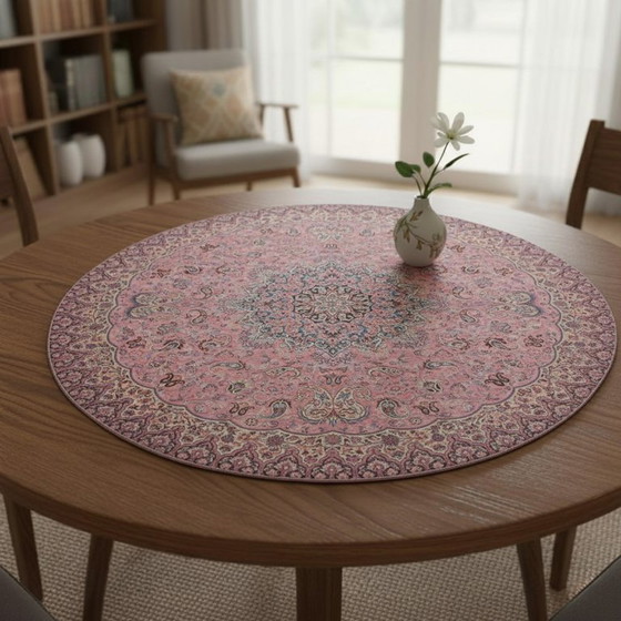 Image 1 of Mantel oriental hecho a mano, finamente elaborado con hilos de seda, 100 x 100 cm