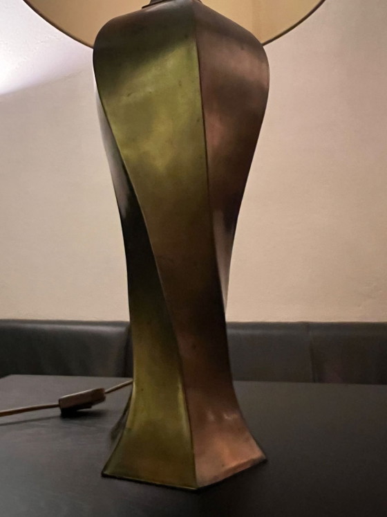 Image 1 of Sculptural mid-century Kullmann table lamp (c. 1965–1975) — sand-cast, large size, beautiful patina