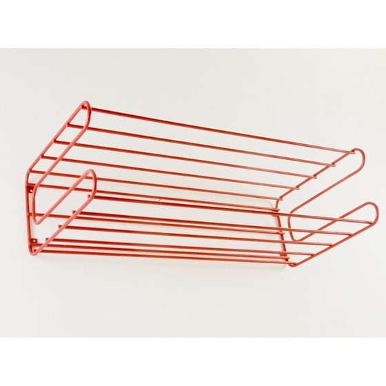 Image 1 of Vintage IKEA red wall rack from the Eighties in Memphis, Pilastro or Tomado 1980s