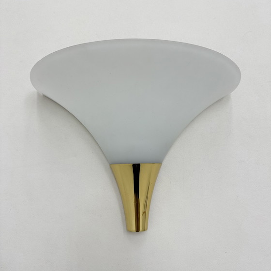 Image 1 of Limburg Glashütte Brass and Glass Wall Lamp Sconce, 1970s