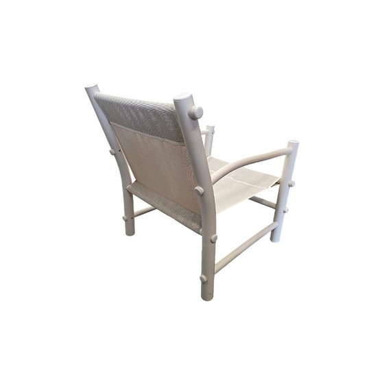 Vintage Wit Gelakte PVC Buis Lounge Tuinstoel, Jaren 70 – Kuipstoelen, Other (photo 4 of 7)