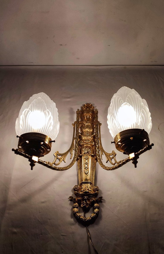 Image 1 of Applique da parete in bronzo, Francia, anni '50