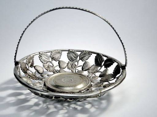 Cesta de frutas de Fraget, Polonia, principios del siglo XX. – tafelaccessoires, Metal, Silver (photo 2 of 11)