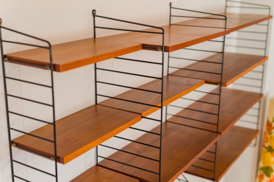 Image 1 of  Scaffale a parete modulare in teak di Nils Strinning per String, 1960