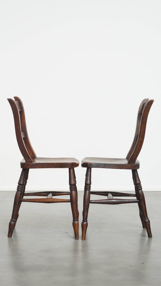 Image 1 of 8 x Antique English Oxford dining/kitchen chair