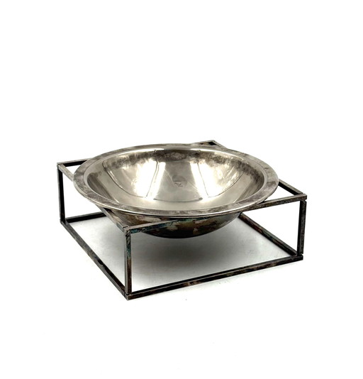 Mid-century modern silver-plated bowl / vide poche, PM Italy 1970s