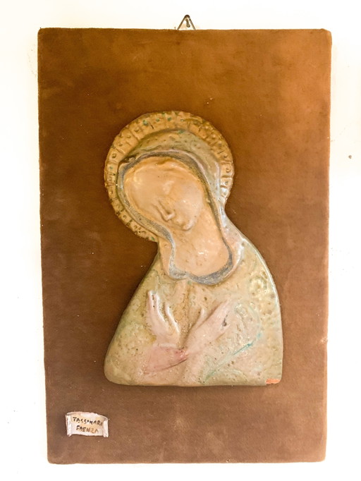 Faenza Ceramic Madonna Figurine by Sante Tassinari, 1940s