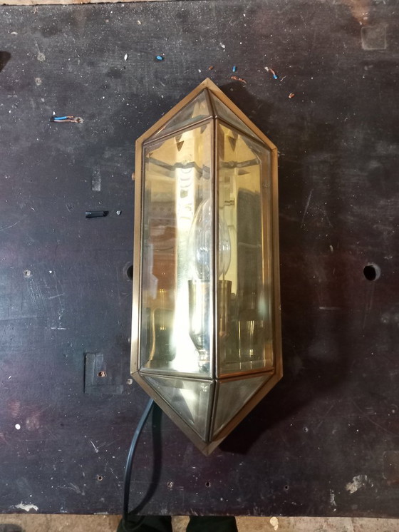 Image 1 of Deknudt Wandleuchte aus Glas und Messing