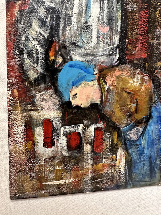 Image 1 of Exclusief Amerikaans Mid-Century Expressionisme | "Curiosity" door Therese Aria (Mercer Island, USA) | Modern Krachtig Abstract