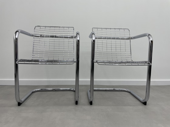 Image 1 of Set of 6 vintage wire steel chairs