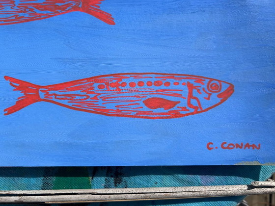 Acrilico sardine pesce 42 x 30 cm – Liquitex, Decorazioni murali, Carta (photo 4 of 12)