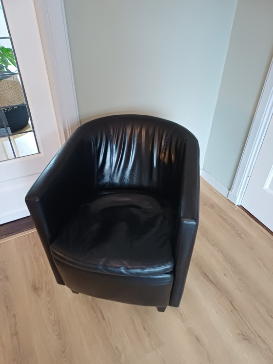 Image 1 of Poltrona Machalke in pelle nera di Crack