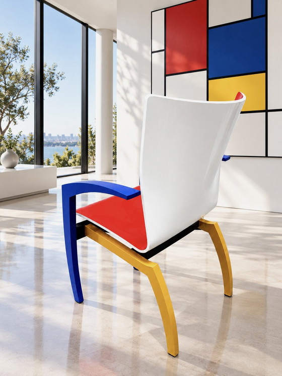 Leolux Camarilla Sedia da pranzo "Mondriaan" / De Stijl, Sedie da pranzo, Legno, Blu (foto 5 di 6)