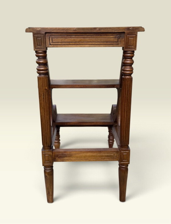 🪜 Scala da biblioteca inglese antica | Mogano | Vittoriano | 1880-1910 – Tavolini, Legno (photo 8 of 15)