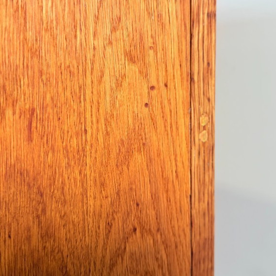 Image 1 of Vintage Eikenhouten Vitrine Toonbank Met 12 Lades