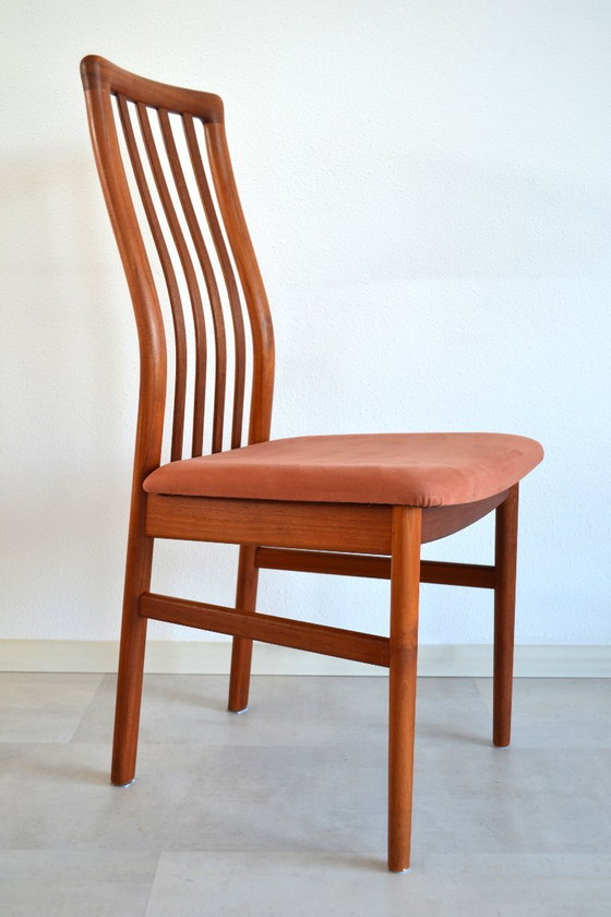 6 x chaises de salle à manger vintage danoises Kai Kristiansen – Schou Andersen, Velours, Bois (photo 13 of 13)