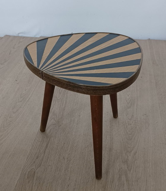 1950s Side Table with Setting Sun Motif – Wood (photo 8 of 8)
