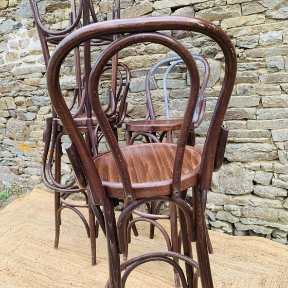 Set of 4 Vintage Bistro High Chairs – Dining chairs, Wood (photo 3 of 33)