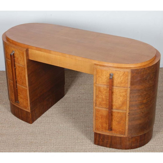 Image 1 of Coiffeuse/bureau en bois datant des années 1930