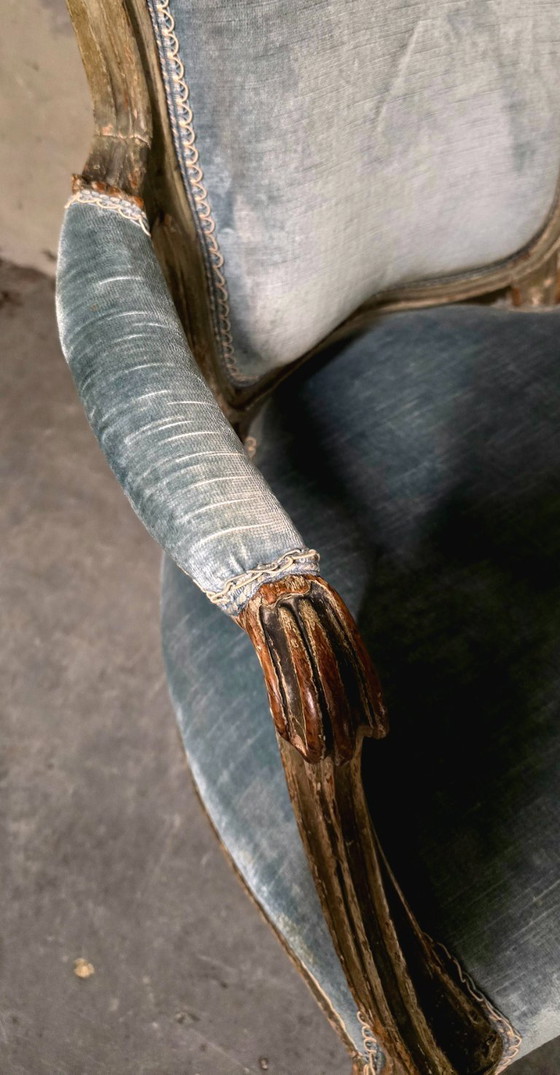 Image 1 of Pair of Louis XV cabriolet armchairs, 18th century