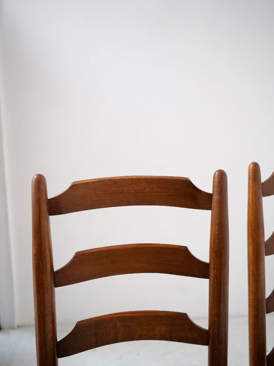 Image 1 of 4 timeless wooden and straw chairs