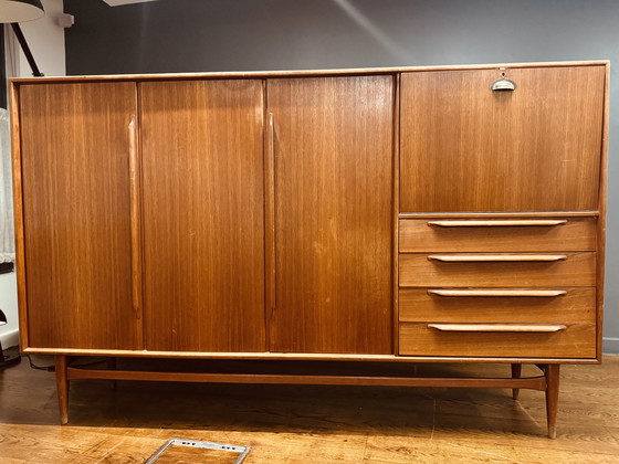 Image 1 of Mid-Century Modern RT 200 highboard in teak by Heinrich Riestenpatt for RT Möbel, from the 1960s