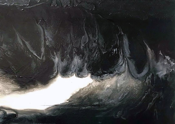 Original Acrylic Painting Abstract Expressionism Moon – Paintings & Drawings, Canvas (photo 6 of 7)