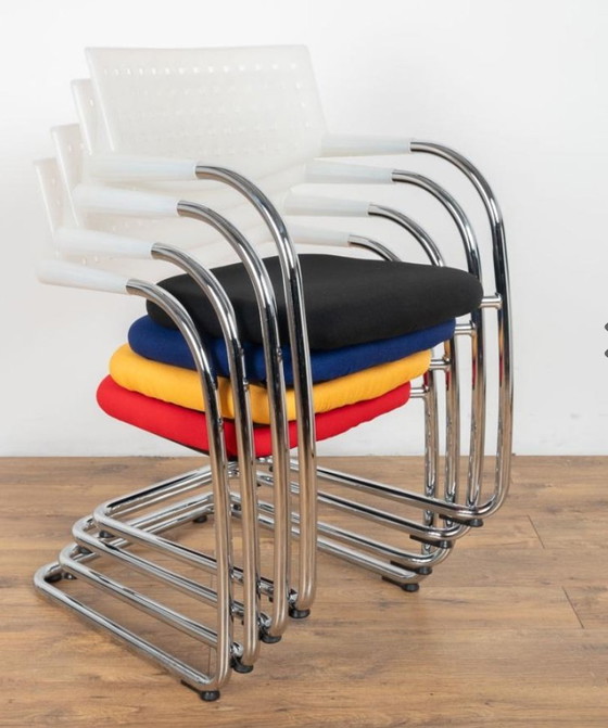 Set of 6 Vitra chairs "Vis-a-Vis" # Antonio Citterio – Dining chairs, Metal, Plastic (photo 9 of 9)