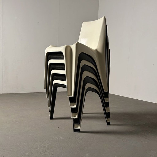 Acht Bofinger stapelstoelen van Helmut Bätzner, 1964. – eetkamerstoelen, Plastic, Fiberglass