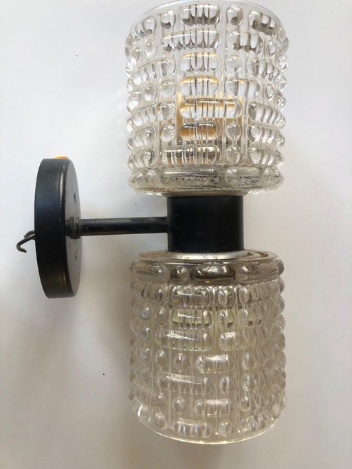 3 lámparas de pared de cristal de los años 60 – wandlampen, Glass, Metal (photo 2 of 5)