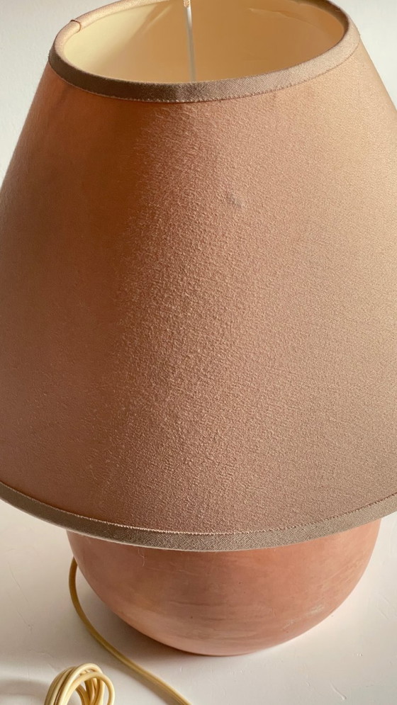 Vintage handgemaakte terracotta lamp – Tafellampen, Textile (photo 9 of 21)