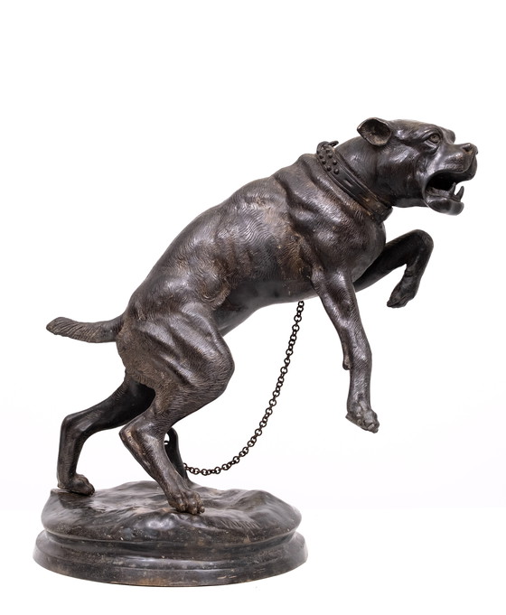 Image 1 of Großer Bronze-Mastiff, Charles Valton 1890 Frankreich