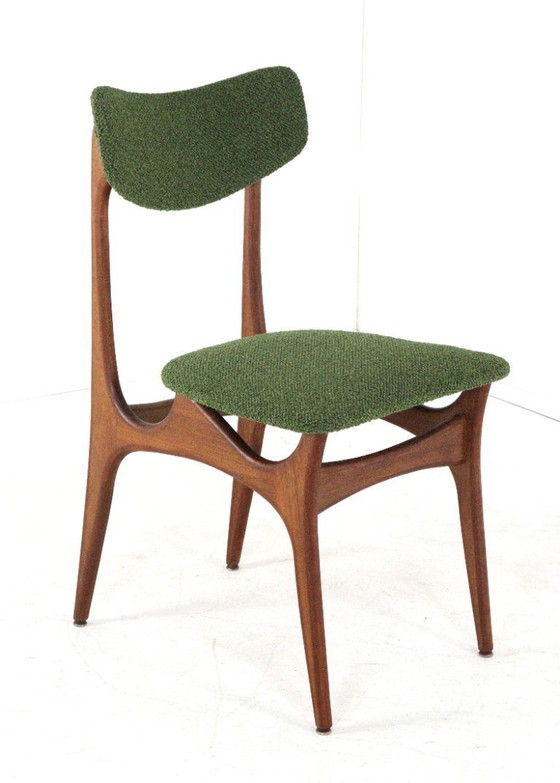Image 1 of Set 4 vintage eetkamerstoelen stoelen gestoffeerd