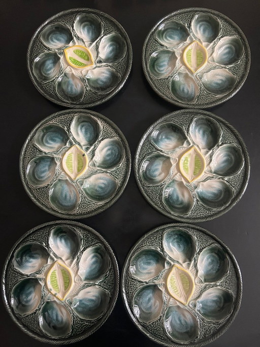 6 assiettes à huitres Saint Clément 