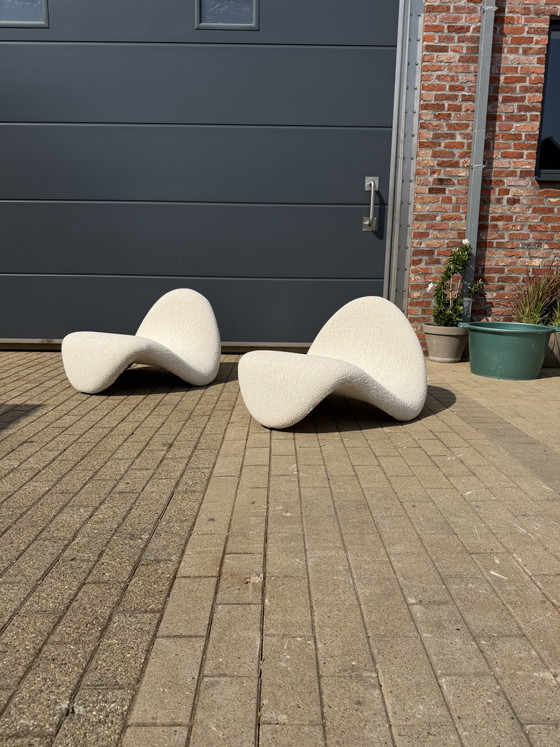 Image 1 of 2x Artifort Tongue F577 Pierre Paulin Beige Bouclé ¡¡MENTA CONDICIÓN!!