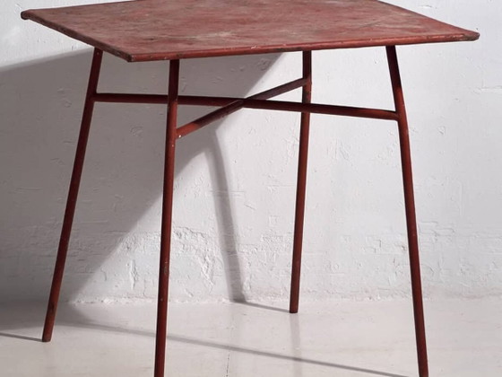 Antique red outdoor table (c.1920) #13 – Garden tables, Iron (photo 2 of 13)