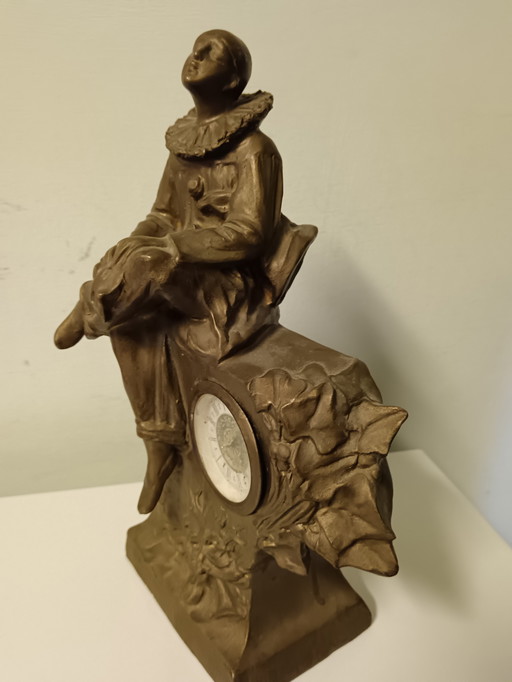 Skulpturale Arbeit mit Wehrle-Uhr aus den 1940er und 1950er Jahren – Art déco